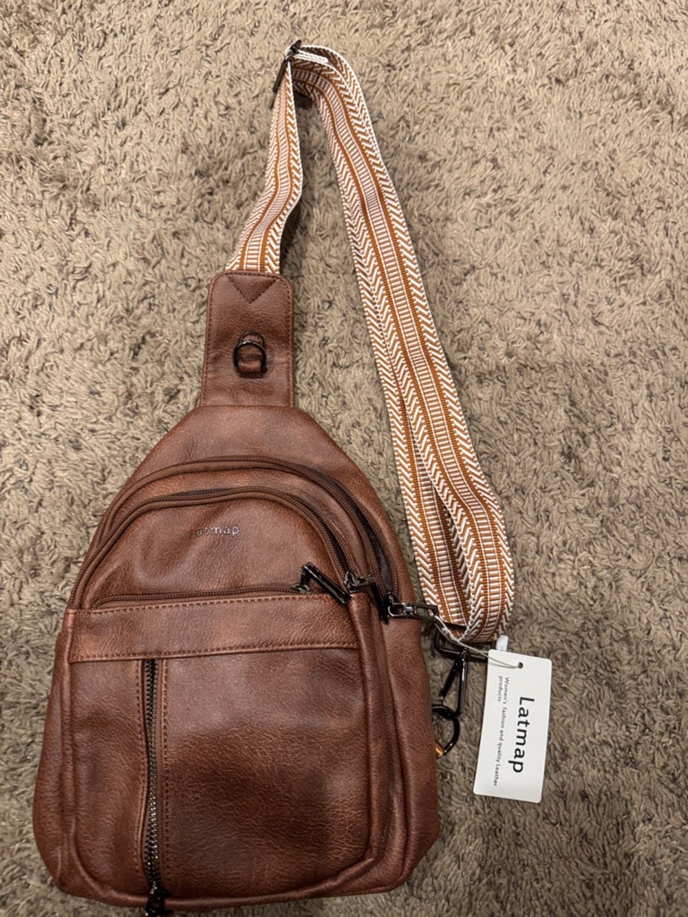 Brown Shoulder Sling Backpack for Men